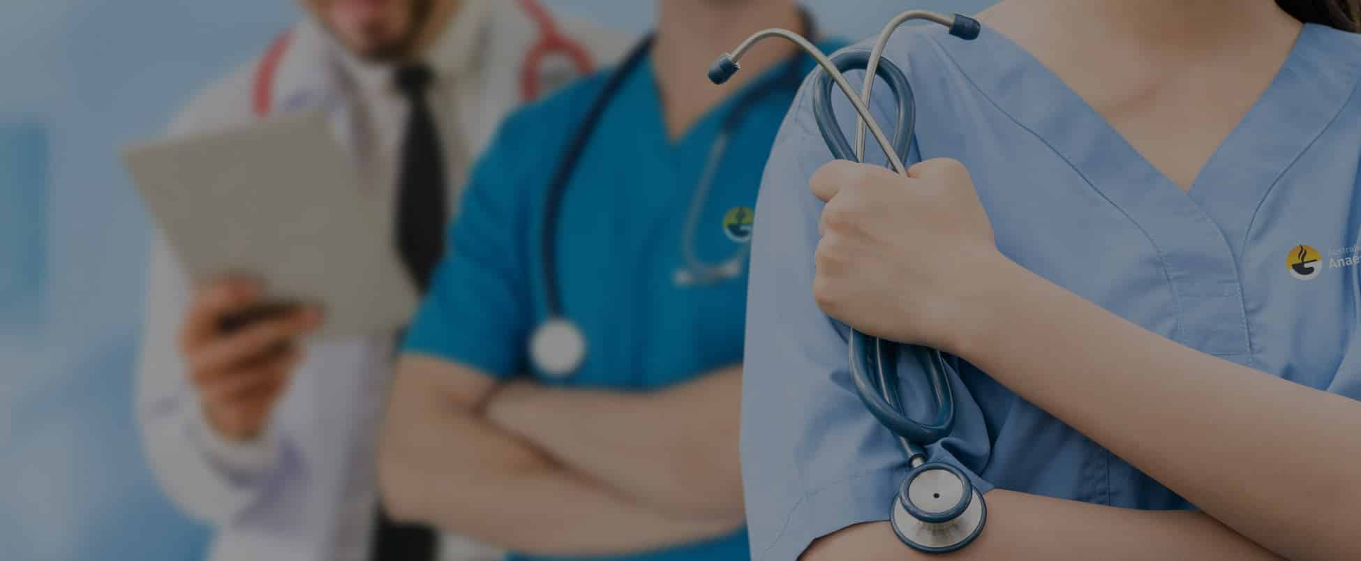 3 doctors with Stethoscopes - ASA logo on uniform
